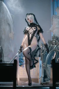 119+ Tuyệt Tác AxunkaOri Cosplay 2B Black Bride Đốn Tim Fan
